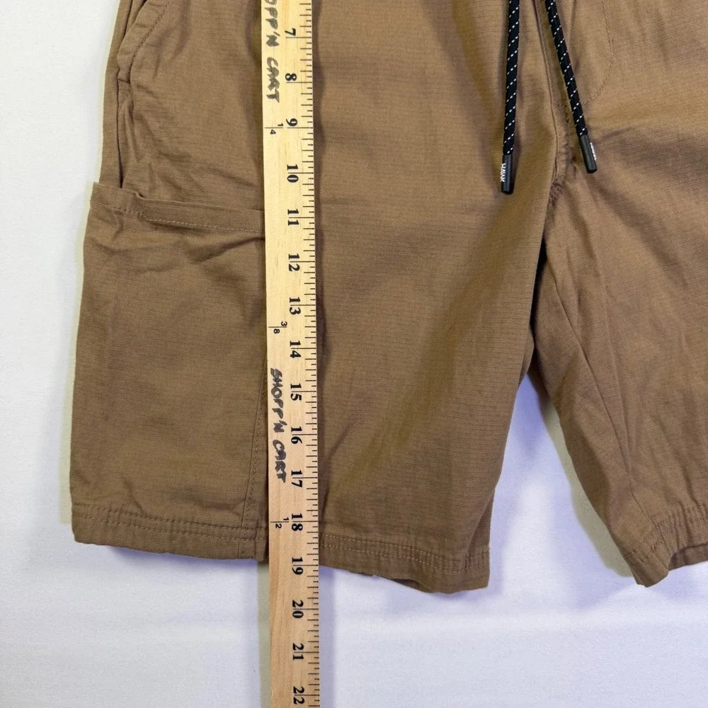 Tony Hawk Mens Khaki Brown Ripstop Cargo Shorts Elastic Waist Size Medium‎